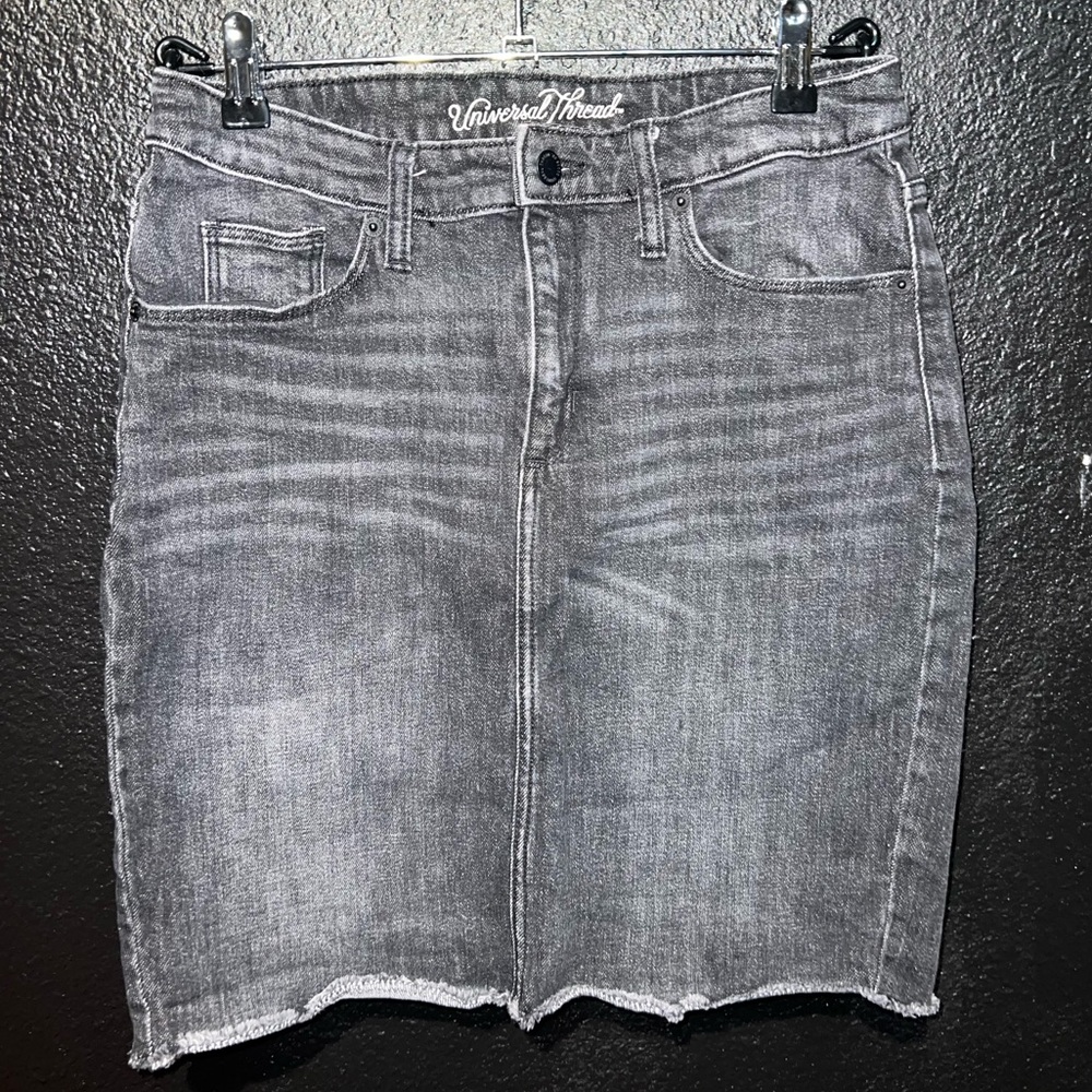 Charcoal Wash Denim Skirt